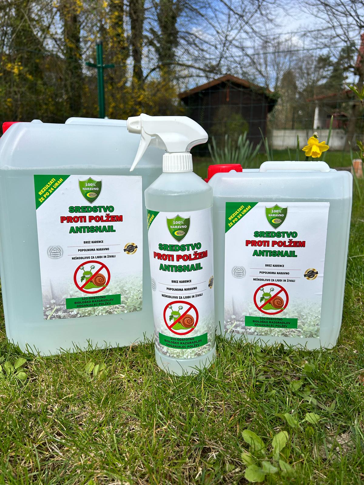 naravno sredstvo proti polžem antisnail 1l 5l 10l zaščita vrta pred polži brez kemikalij