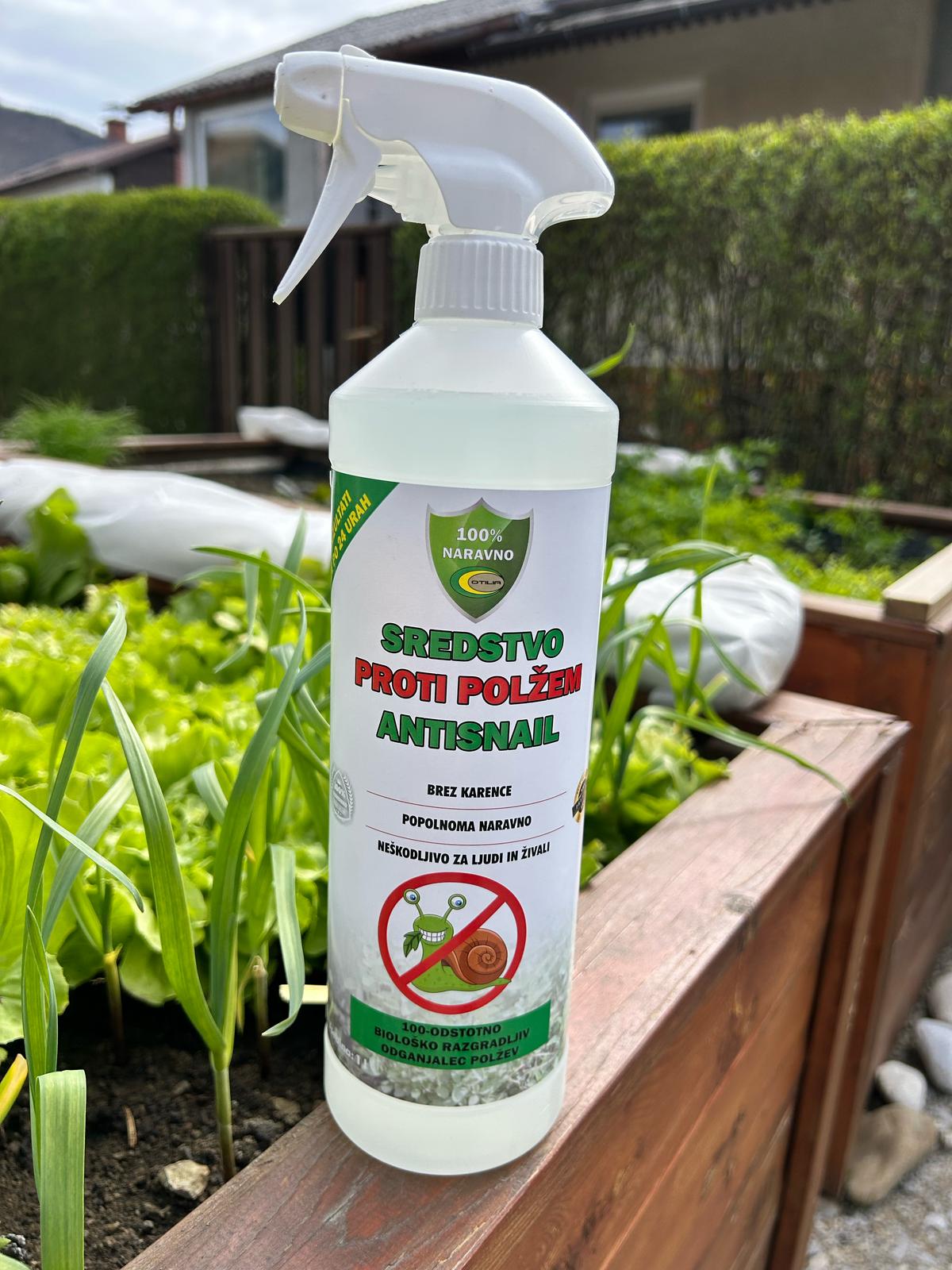 naravno sredstvo proti polžem antisnail zaščita vrta pred polži brez kemikalij 1l